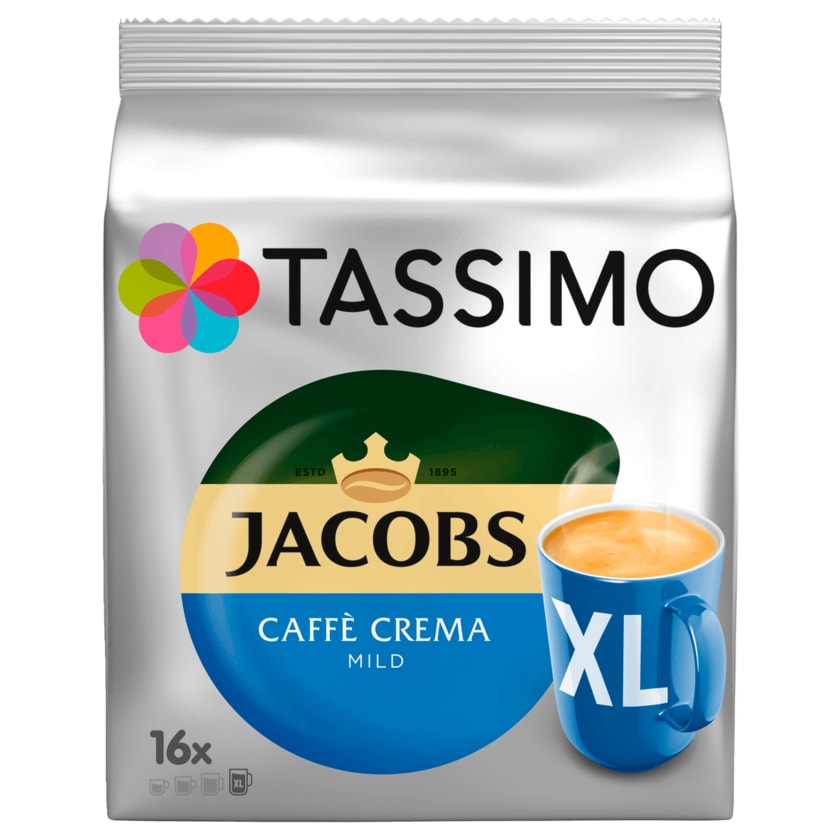 Tassimo Kaffeekapseln Jacobs Caffé Crema mild 128g, 16 Kapseln